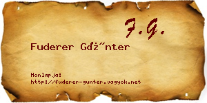 Fuderer Günter névjegykártya