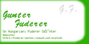 gunter fuderer business card